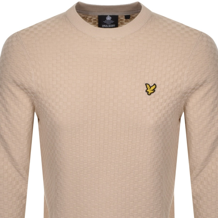 Alternative Image for ProductLyle And Scott Crew Neck Checkboard Jumper Cream2